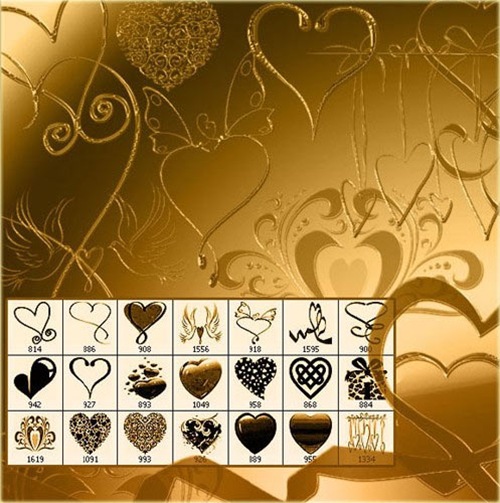 Brushes-Hearts by the Valentine’s day