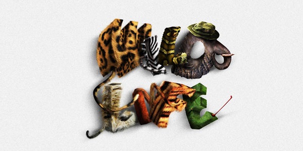 Create Animal Textured Typography