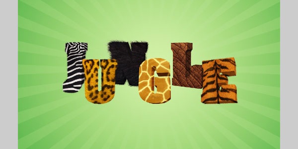 Jungle 3D text in Photoshop