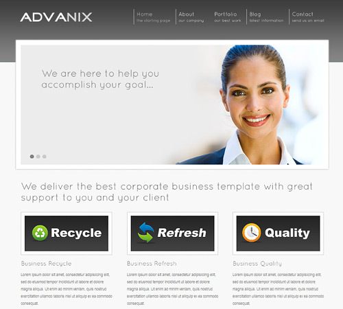 Advanix Awesome Free WordPress Themes for Business Websites