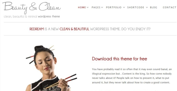 Beauty&Clean Awesome Free WordPress Themes for Business Websites