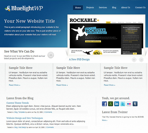 Bluelight WordPress Awesome Free WordPress Themes for Business Websites