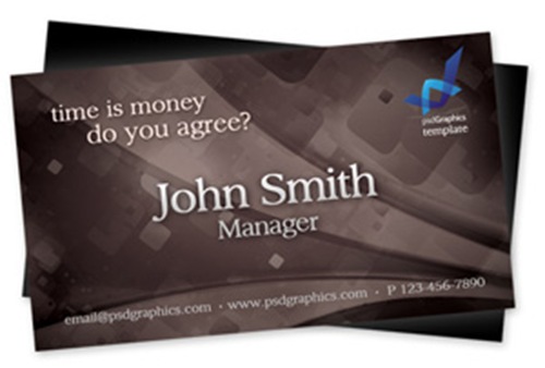 Brown Retro Business Card, PSD Template