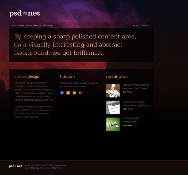 Build a Sleek Portfolio Site from Scratch PSD to HTML and CSS Conversion Tutorials