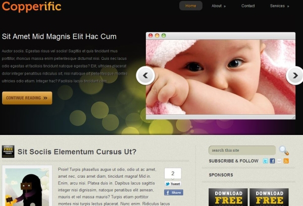 Copperific Awesome Free WordPress Themes for Business Websites