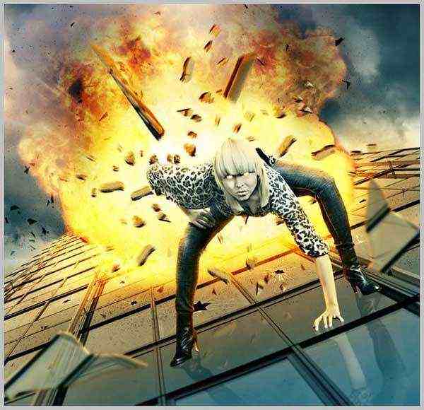 Dramatic Building Explosion Scene 50+ Awesome and Inspiring Photoshop Tutorials for 2012