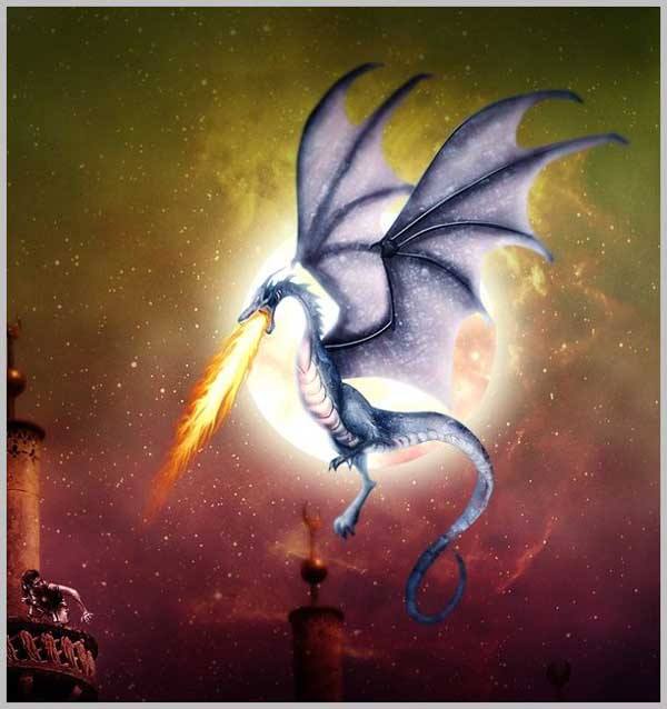 Draw a Colorful Fantasy Dragon Battle Scene 50+ Awesome and Inspiring Photoshop Tutorials for 2012