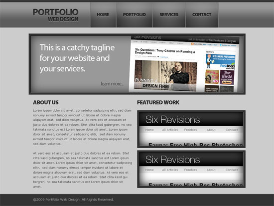 How to Create a Dark and Sleek Web Design from Photoshop Dark and Sleek Web Design PSD to HTML/CSS Conversion Tutorials