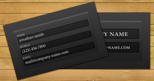 Login Form Business Card