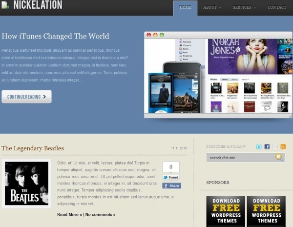Nickelation Awesome Free WordPress Themes for Business Websites