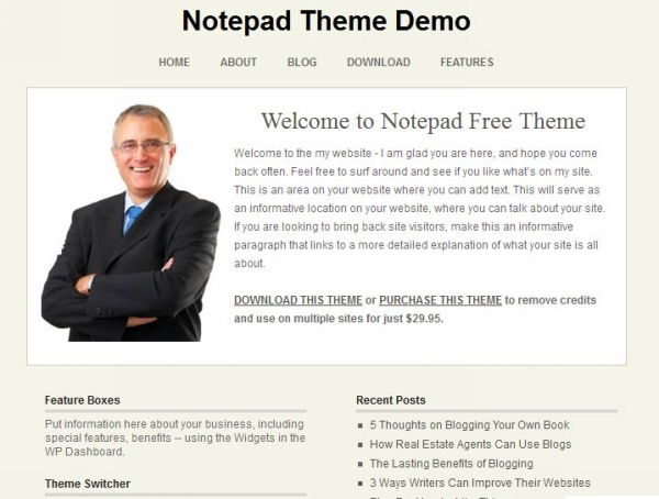 Notepad Theme Awesome Free WordPress Themes for Business Websites