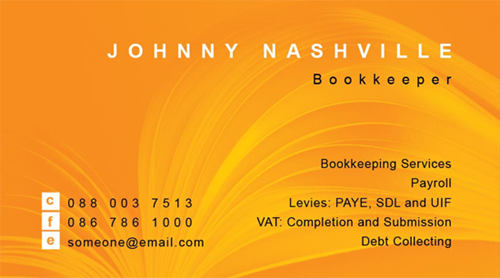 Org Bookkeeper Business Card