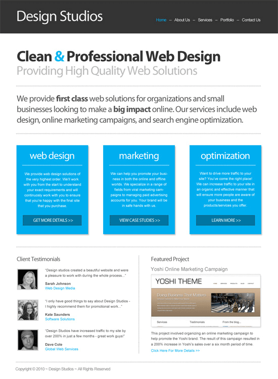 PSD HTML Conversion Code a clean business website design PSD HTML Conversion Code a clean business website design
