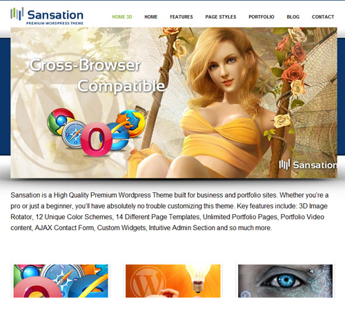 Sensation Awesome Free WordPress Themes for Business Websites