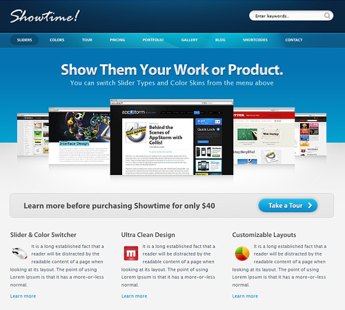 Showtime Awesome Free WordPress Themes for Business Websites