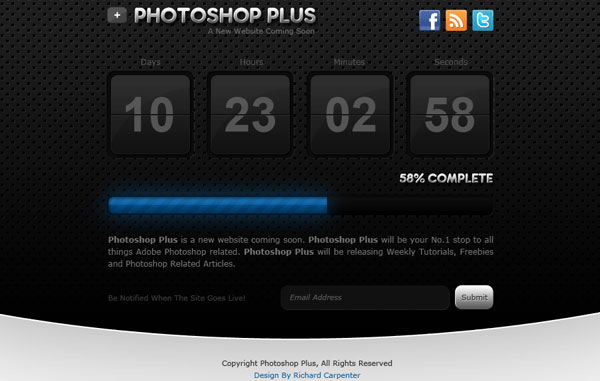 Sleek Coming Soon Page Design Sleek Coming Soon Page Design PSD to HTML/CSS Conversion Tutorials