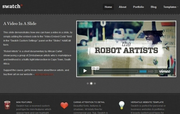 Swatch Free Awesome Free WordPress Themes for Business Websites