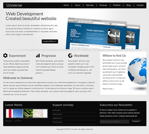 Universe Awesome Free WordPress Themes for Business Websites