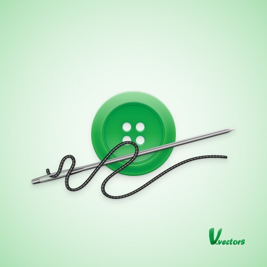 How to Create a Detailed Button and Needle Illustration