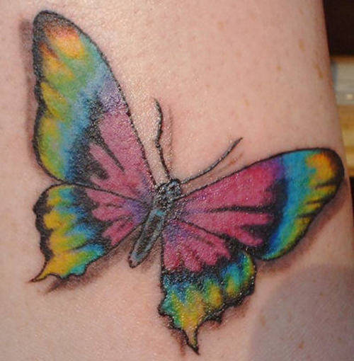 beautiful butterfly valentine's day tattoos on neck for girl