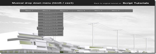 Musical Drop Down Menu
