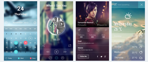 iOS 7 App Screens PSD