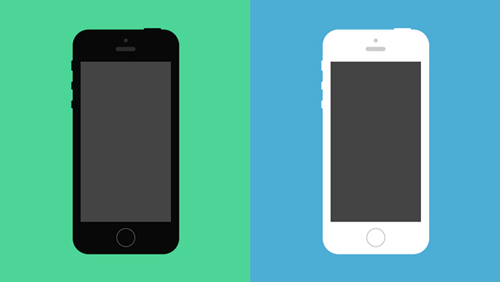 Flat iPhone 5S Psd Vector Mockup