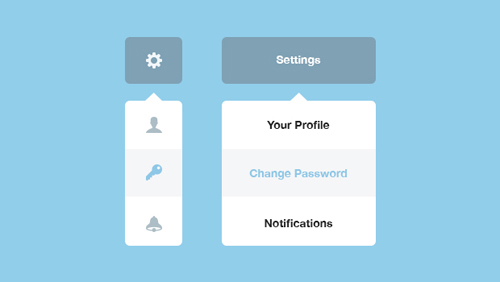 Flat Dropdown Menu PSD