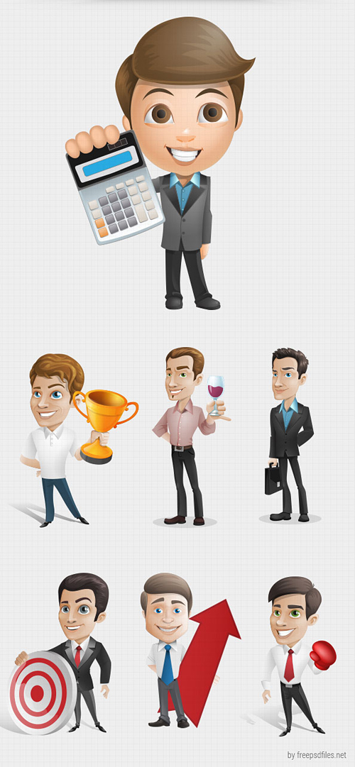 Businessman Vector Character Set