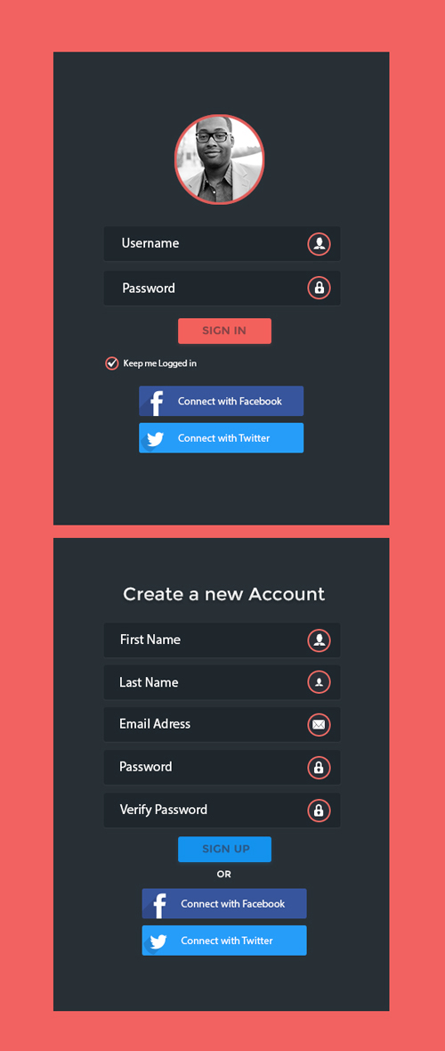 BlueFit - Free Login PSD