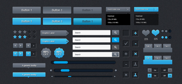 Free_UI_PSD_Set - best Free Photoshop Templates