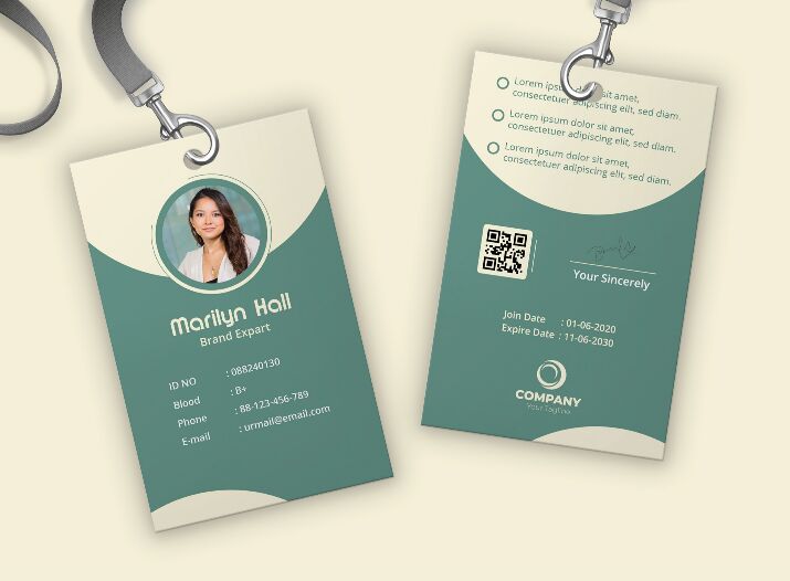 Identity Card Front and Back Mockup PSD Free Download